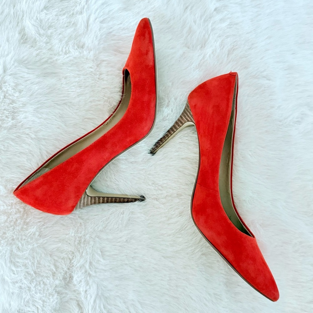 BCBGeneration Vibrant Red Suede Heels